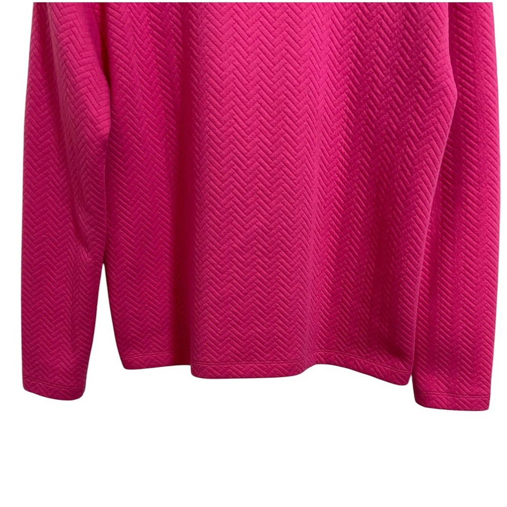 J.Crew Pink Herringbone Quilted Mock Neck Side Snap Pullover Preppy Size Small - Picture 10 of 10